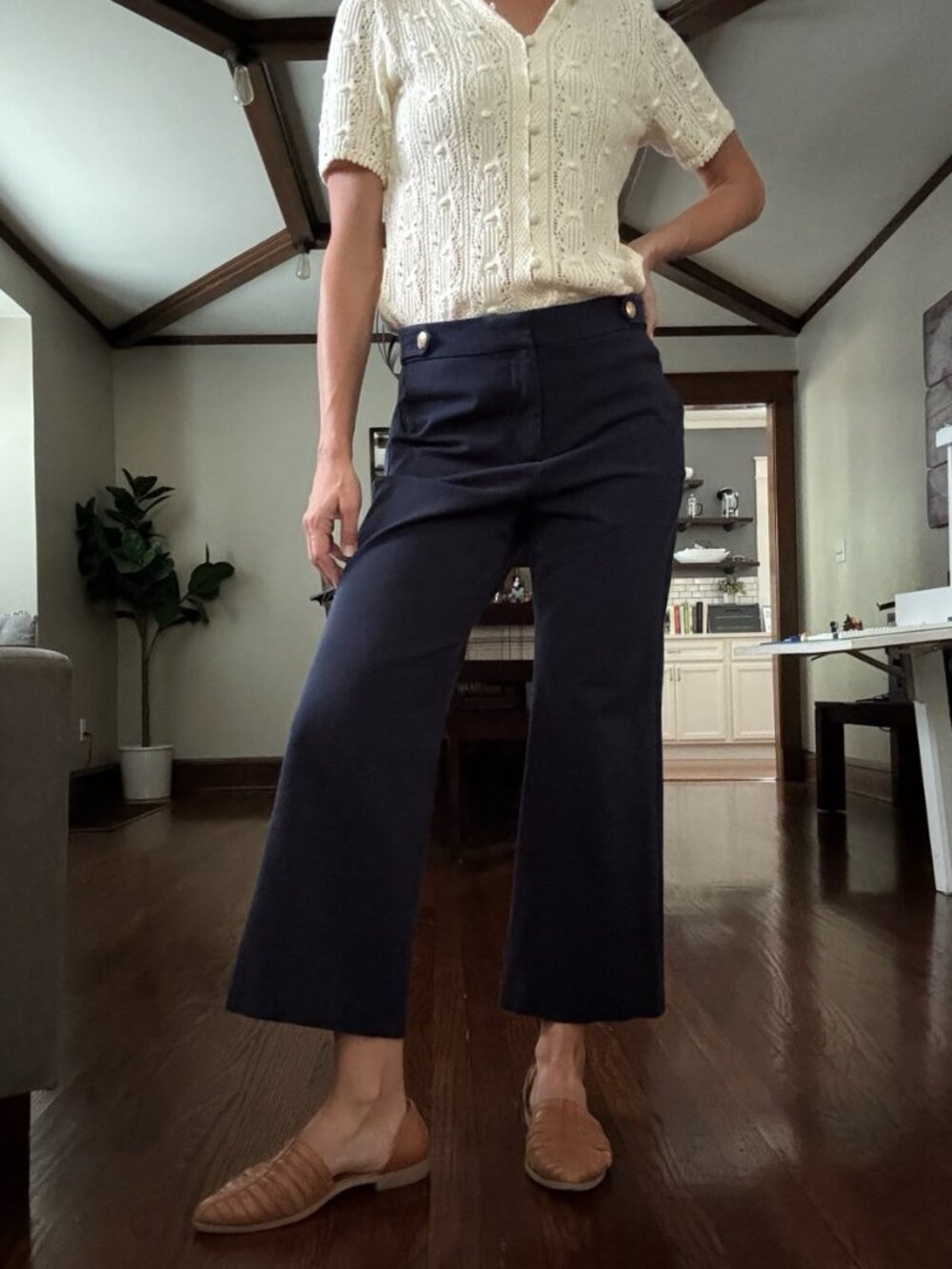 JCrew Cropped Wide Leg Sailor Pant- Size 10